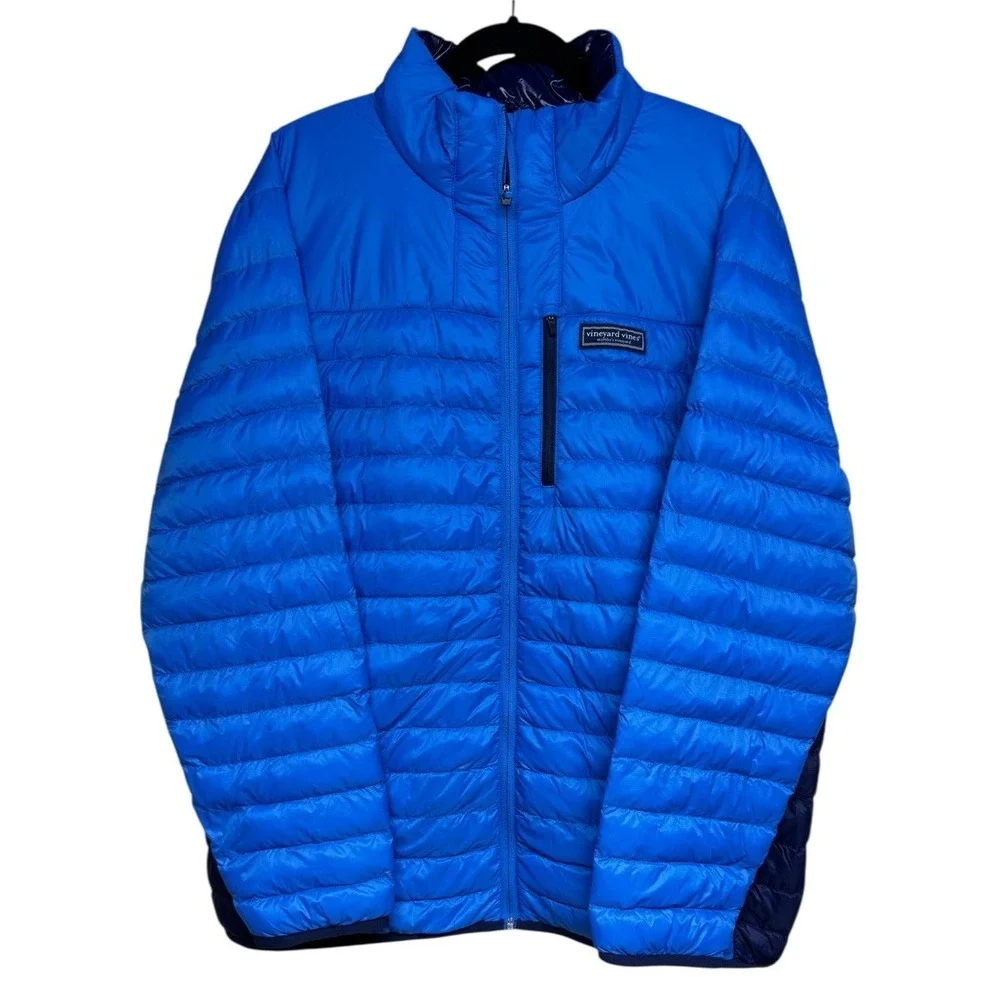 Vineyard Vines Lightweight Packable Puffer‎ Jacket Blue Men's Size XLarge